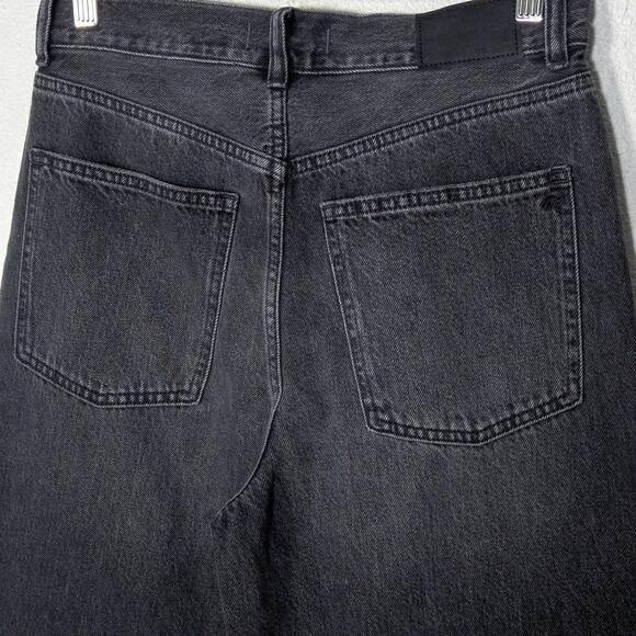 Madewell Women’s Super-Wide Leg Jeans Washed Black Long Rise Minimalist 30" - Picture 3 of 12